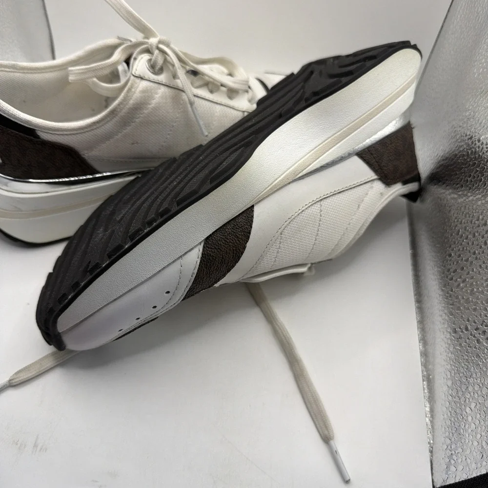 Michael Kors Flynn Trainer Sneakers Brown Multi Size 6